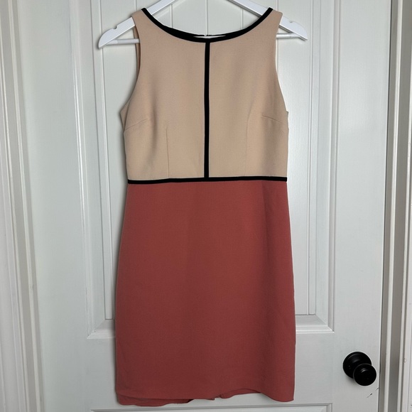 LOFT Preppy Peach sleeveless block shift dress size 4 petite - Picture 2 of 6